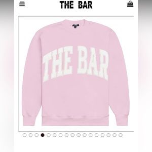 THE BAR VARSITY SWEATSHIRT IN LIGHT PINK